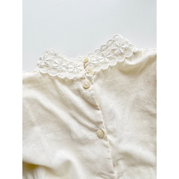 Vintage 80's SCOTT MCCLINTOCK Cream Cotton Lace Victorian Style Blouse, Size 6 - Picture 11 of 16